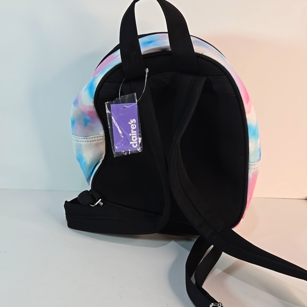 NWT Tie-Dye Backpack Pink Blue Zippers - Picture 4 of 11